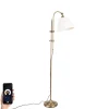 Smart klassieke vloerlamp brons met wit incl. Wifi A60 - Ashley