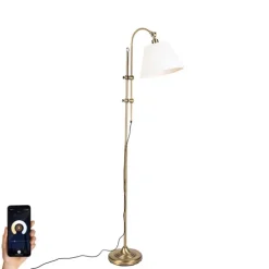 Smart klassieke vloerlamp brons met wit incl. Wifi A60 - Ashley