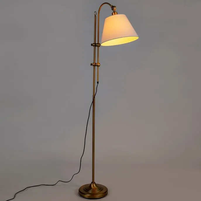 Smart klassieke vloerlamp brons met wit incl. Wifi A60 - Ashley