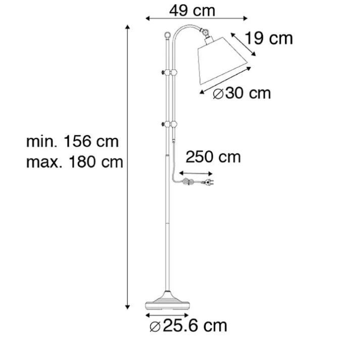 Smart klassieke vloerlamp brons met wit incl. Wifi A60 - Ashley
