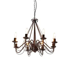 Smart kroonluchter roestbruin 8-lichts incl. Wifi B35 - Giuseppe