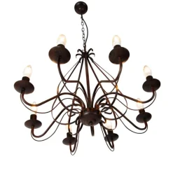 Smart kroonluchter roestbruin 8-lichts incl. Wifi B35 - Giuseppe