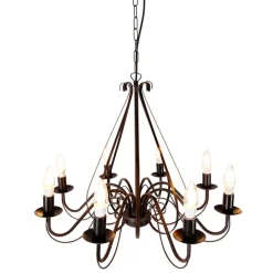 Smart kroonluchter roestbruin 8-lichts incl. Wifi B35 - Giuseppe