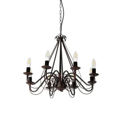 Smart kroonluchter roestbruin 8-lichts incl. Wifi B35 - Giuseppe