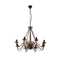 Smart kroonluchter roestbruin 8-lichts incl. Wifi B35 - Giuseppe
