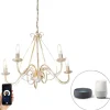Smart kroonluchter wit 5-lichts incl. Wifi B35 - Giuseppe
