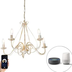 Smart kroonluchter wit 5-lichts incl. Wifi B35 - Giuseppe