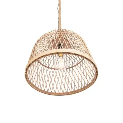 Smart landelijke hanglamp rotan incl. Wifi G125 lichtbron - Calamus