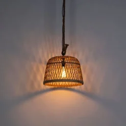 Smart landelijke hanglamp rotan incl. Wifi G125 lichtbron - Calamus