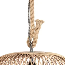 Smart landelijke hanglamp rotan incl. Wifi G125 lichtbron - Calamus