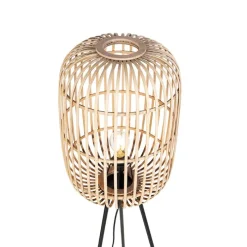 Smart landelijke vloerlamp rotan incl. WiFi A60 - Manila