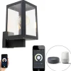 Smart landelijke wandlamp zwart incl. Wifi G95 - Sutton Up