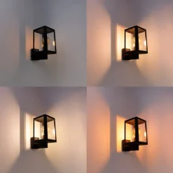 Smart landelijke wandlamp zwart incl. Wifi G95 - Sutton Up