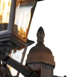 Smart lantaarn zwart 3-lichts IP44 incl. Wifi ST64 - Capital