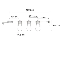 Smart lichtsnoer LED 15 meter 15-lichts opaal RGBW IP44 - Chill