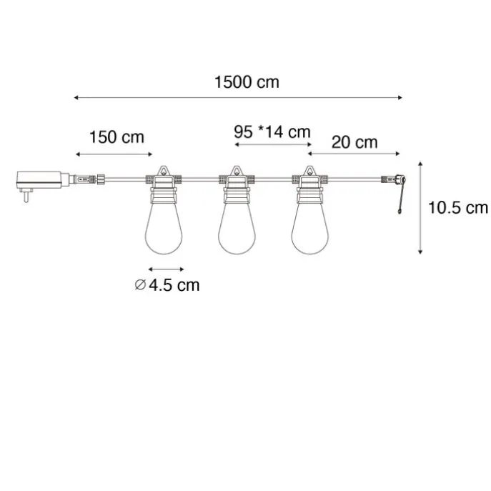 Smart lichtsnoer LED 15 meter 15-lichts opaal RGBW IP44 - Chill