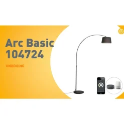 Smart moderne booglamp zwart incl. Wifi A60 - Arc Basic