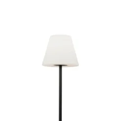 Smart moderne buiten vloerlamp zwart kap witincl. Wifi A60 - Virginia