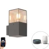 Smart moderne buiten wandlamp antraciet IP44 incl. Wifi P45 - Denmark