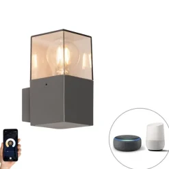 Smart moderne buiten wandlamp antraciet IP44 incl. Wifi P45 - Denmark