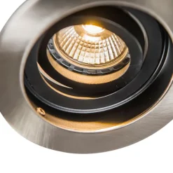 Smart moderne inbouwspot staal met zwart incl. Wifi GU10 - Rondoo