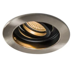 Smart moderne inbouwspot staal met zwart incl. Wifi GU10 - Rondoo