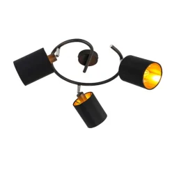 Smart moderne plafondlamp zwart incl. 3 WiFi B35 - Lofty