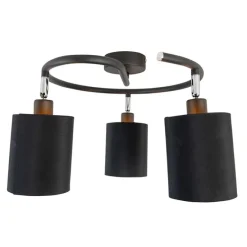 Smart moderne plafondlamp zwart incl. 3 WiFi B35 - Lofty