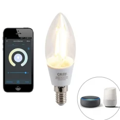 Smart moderne plafondlamp zwart incl. 3 WiFi B35 - Lofty