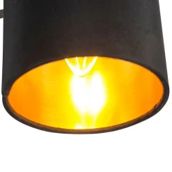 Smart moderne plafondlamp zwart incl. 3 WiFi B35 - Lofty