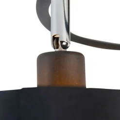 Smart moderne plafondlamp zwart incl. 3 WiFi B35 - Lofty