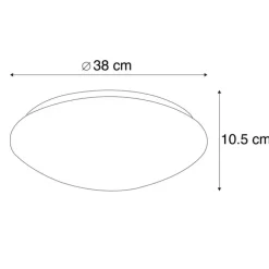 Smart moderne plafondlamp wit 38 cm incl. LED en RGB - Iene