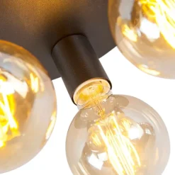 Smart moderne plafondlamp zwart incl. 3 WiFi G95 - Facil