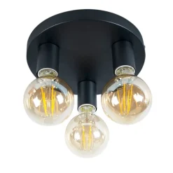 Smart moderne plafondlamp zwart incl. 3 WiFi G95 - Facil