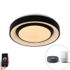 Smart moderne plafondlamp zwart 38 cm incl. LED en RGB - Jochie