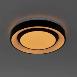 Smart moderne plafondlamp zwart 38 cm incl. LED en RGB - Jochie