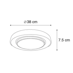 Smart moderne plafondlamp zwart 38 cm incl. LED en RGB - Jochie