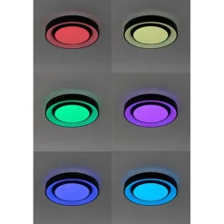 Smart moderne plafondlamp zwart 38 cm incl. LED en RGB - Jochie