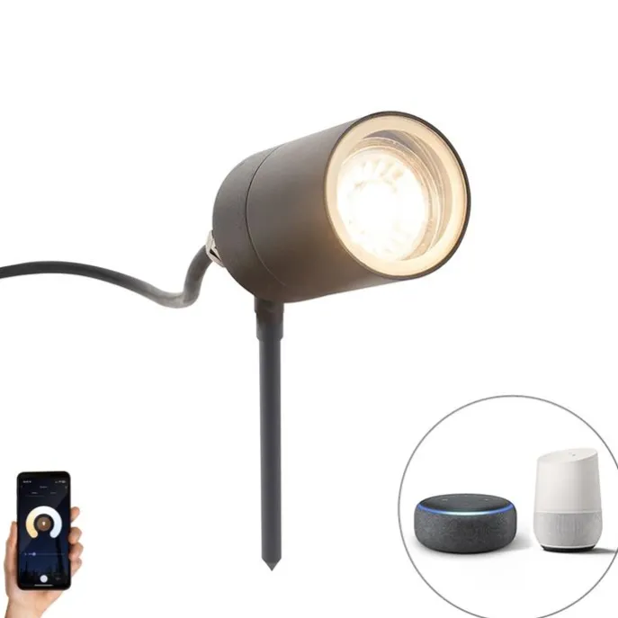 Smart moderne prikspot antraciet IP44 incl. wifi GU10 - Solo