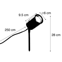 Smart moderne prikspot zwart IP44 incl. wifi GU10 - Solo
