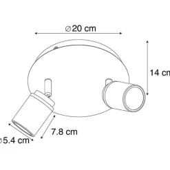 Smart Moderne spot zwart incl. GU10 2-lichts IP44 - Ducha