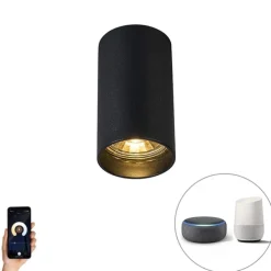Smart moderne spot zwart incl. WiFi GU10 - Tuba