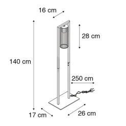 Smart moderne vloerlamp zwart incl. Wifi ST64 - Balenco Wazo