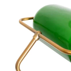 Smart notaris vloerlamp brons met groen glas incl. Wifi A60- Banker