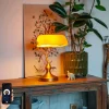 Smart notarislamp brons met amber glas incl. Wifi A60 - Banker