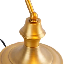 Smart notarislamp brons met amber glas incl. Wifi A60 - Banker