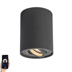 Smart opbouwspot donkergrijs kantelbaar incl. Wifi GU10 - Rondoo up