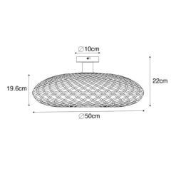 Smart plafondlamp bamboe 50 cm incl. Wifi G95 - Ostrava