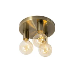 Smart plafondlamp brons rond incl. 3 Wifi G95 - Facil