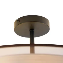 Smart plafondlamp bruin met wit 50 cm 3-lichts incl. 3 Wifi A60 - Drum Duo